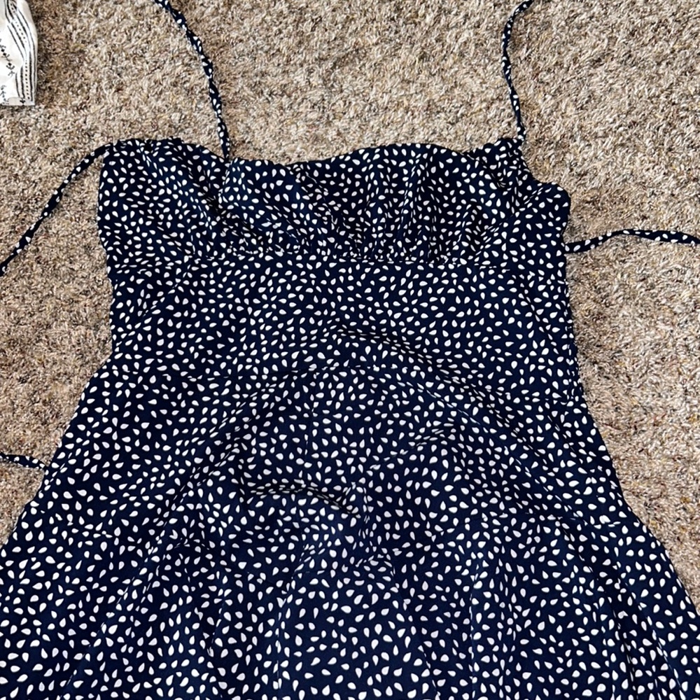 blue and white summer dress